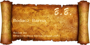 Bodacz Barna névjegykártya