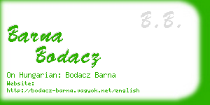 barna bodacz business card